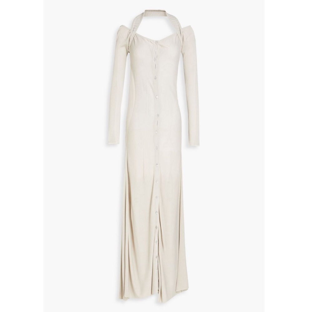 Jacquemus Lagoa Cold-Shoulder Knit Halter Maxi Dress Cream Size 36 / US 4 NWT - Picture 8 of 8